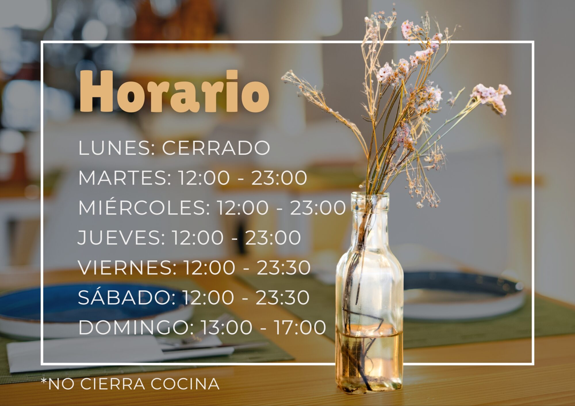 imagen horario el escondite de ollerias